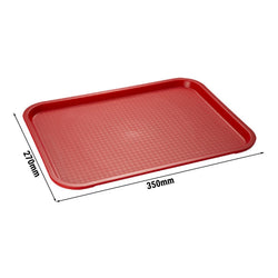 (6 sztuk) Tacka FAST FOOD - Polipropylen - 350x270mm - Czerwony