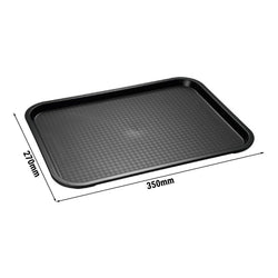 (6 sztuk) Taca FAST FOOD - Polipropylen - 350x270mm - Czarny