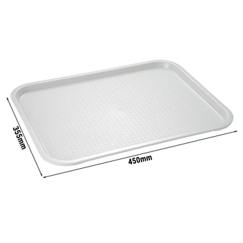 (6 sztuk) Taca FAST FOOD - polipropylen - 450x355mm - Szary - Prime Gastro