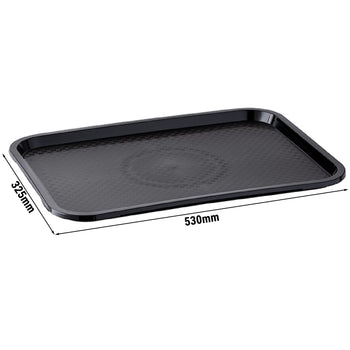 (6 sztuk) Taca FAST FOOD - Polipropylen - GN 1/1 - Czarny - Prime Gastro