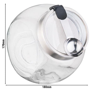 (6 sztuk) Słoik do przechowywania - 2,2 litra - z zakręcaną pokrywką i łyżką z magnetycznym uchwytem silikonowym - Prime Gastro