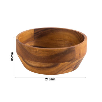 (6 sztuk) Miska - AKACJA - drewno akacjowe - 1,8 litra - Ø 210 mm - brązowa - Prime Gastro