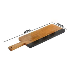 (6 sztuk) Deska do serwowania - ROCKWOOD - z naturalnymi paskami łupkowymi do opisania - 405 x 130 mm