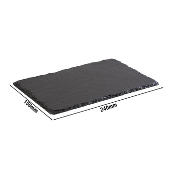 (6 sztuk) Płyta z naturalnego łupka - 240 x 150 mm - czarna - Prime Gastro