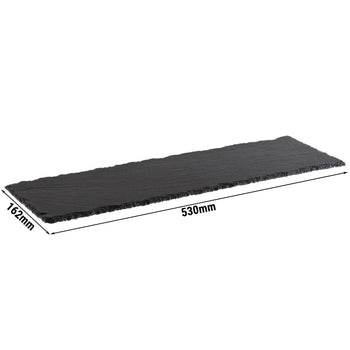 (6 sztuk) Płytka z naturalnego łupka - GN 2/4 - 530x162mm - Czarna - Prime Gastro