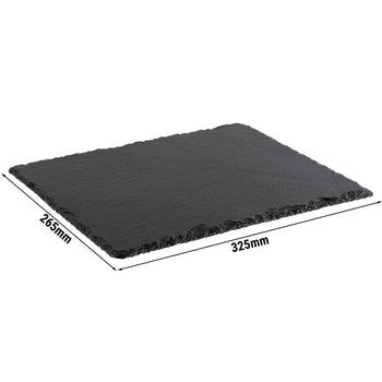 (6 sztuk) Płytka z naturalnego łupka - GN 1/2 - 325x265mm - Czarna - Prime Gastro