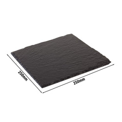 (6 sztuk) Płyta z naturalnego łupka - 250 x 250 mm - czarna