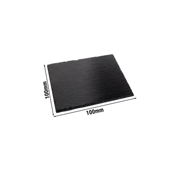 (6 sztuk) Płytka z naturalnego łupka - zestaw 4 sztuk - 100 x 100 mm - czarna - Prime Gastro
