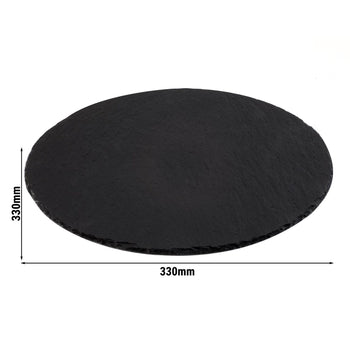(6 sztuk) Płytka z naturalnego łupka - Ø 330 mm - czarna - Prime Gastro