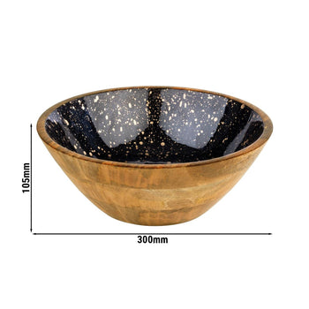 (6 sztuk) Miska - MANGO - drewno - 3 litry - Ø 300 mm - czarno-złota - Prime Gastro