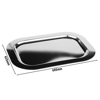 (6 sztuk) Taca - FINESSE - stal nierdzewna - 600 x 425 mm - wysokość: 14 mm - Prime Gastro