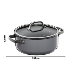 WMF | Fusiontec Mineral – rondel – Ø 240 mm – 4,4 litra – wraz z pokrywką szklaną – Platinum
