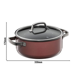 WMF | Fusiontec Mineral – garnek do smażenia – Ø 240 mm – 4,4 litra – wraz z pokrywką szklaną – Rose Quartz
