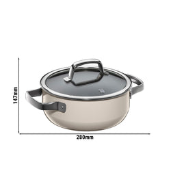 WMF | Fusiontec Mineral – rondel – Ø 200 mm – 2,4 litra – wraz z pokrywką szklaną – kolor makadamia