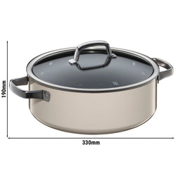 WMF | Fusiontec Mineral – rondel – Ø 280 mm – wraz z pokrywką szklaną – kolor makadamia