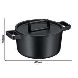 WMF | FLAVOUR – garnek – Ø 240 mm – żeliwo – 5,2 litra – wraz z pokrywką – czarny