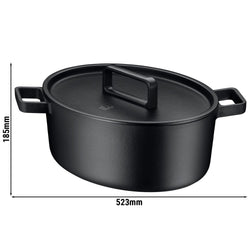 WMF | FLAVOUR – rondel owalny – 330 x 260 mm – żeliwo – 8,6 litra – wraz z pokrywką – czarny