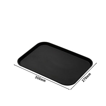 (12 szt.) CAMBRO | CAMTREAD® - Tacka z włókna szklanego - prostokątna - 350x270mm - wysoki profil - czarna - Prime Gastro