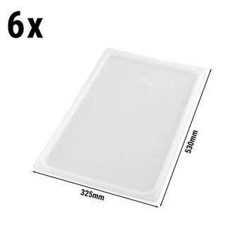 (6 sztuk) CAMBRO | Pokrywki polipropylenowe GN 1/1 – hermetyczne – mleczne - Prime Gastro