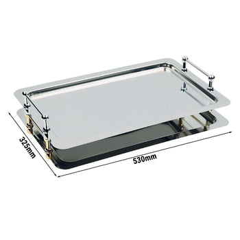 (6 sztuk) Taca systemowa - stal nierdzewna - GN 1/1 - wysokość: 70 mm - z uchwytami - Prime Gastro