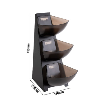 Multi Rack - 3 - poziomowy - tworzywo sztuczne - 3x 1 litr - czarny