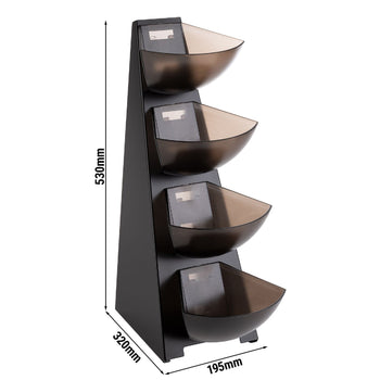 Multi Rack - 4 - poziomowy - tworzywo sztuczne - 4x 1 litr - czarny