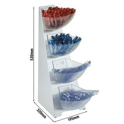 Multi Rack - 4 - poziomowy - tworzywo sztuczne - 4x 1 litr - srebrny