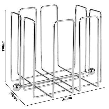(6 sztuk) Serwetniki - WIRE - metalowe - na ok. 150 serwetek 1/4 zagiętych - wraz z obciążnikami - Prime Gastro