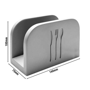 (6 sztuk) Serwetniki - ELEMENT - beton - na ok. 50 serwetek - z podstawą chroniącą meble przed zarysowaniem - Prime Gastro