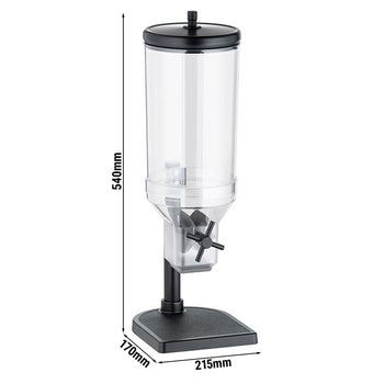 Dozownik płatków śniadaniowych - FRESH+EASY - 1 plastikowy pojemnik - 4,5 litra - stojak ze stali nierdzewnej - Prime Gastro