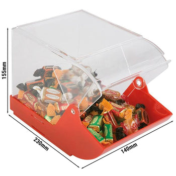 (6 sztuk) Pojemnik uniwersalny - z przednią pokrywą - 230x145mm - Czerwony - Prime Gastro