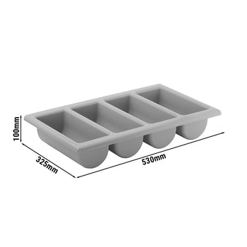 (6 sztuk) Pojemnik na sztućce GN 1/1 - 530x325mm - polipropylen - 4 przegródki - Prime Gastro