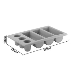 (6 sztuk) Pojemnik na sztućce GN 1/1 - 530x325mm - polipropylen - 6 przegródek