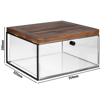 Zestaw szuflad - zestaw 3-częściowy - składający się z metalowej podstawy, szuflady akrylowej i deski do krojenia - Prime Gastro