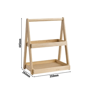 Etagère - VALO - 2-poziomowy - Kątowy - Drewno dębowe - Wysokość: 445 mm - Prime Gastro