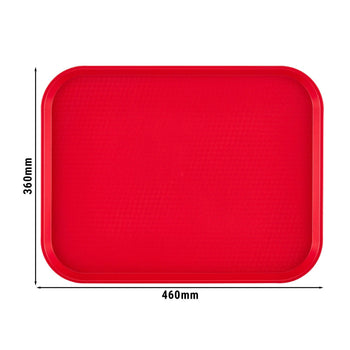 (12 szt.) CAMBRO | Taca do fast foodów - prostokątna - 360x460mm - wysoki profil - czerwona - Prime Gastro