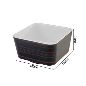 (6 sztuk) Miska - UNIVERSAL - Melamina - 0,6 litra - kwadratowa - Brązowa - Prime Gastro