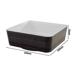 (6 sztuk) Miska - UNIVERSAL - Melamina - 1,5 litra - Kwadratowa - Brązowa - Prime Gastro