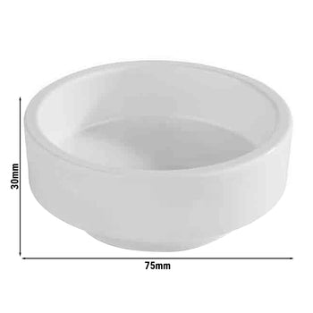 (6 sztuk) Miska - ASIA PLUS - melamina - okrągła - Ø 75 mm - biała - Prime Gastro