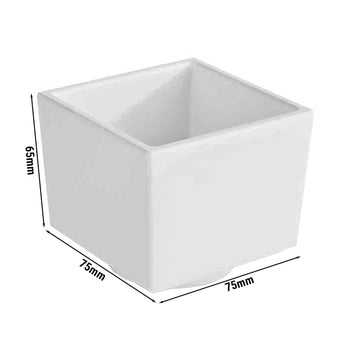 (6 sztuk) Miska - ASIA PLUS - melamina - kwadratowa - biała - Prime Gastro