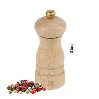 (6 sztuk) PEUGEOT | CLERMONT - Młynek do pieprzu - naturalne drewno - wysokość: 130 mm - Prime Gastro