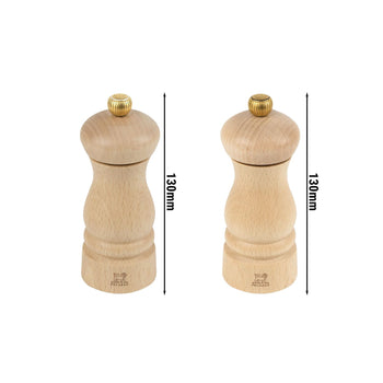 (6 sztuk) PEUGEOT | CLERMONT - Młynki do soli i pieprzu - drewno naturalne - wysokość: 130 mm - Prime Gastro