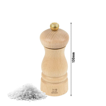(6 sztuk) PEUGEOT | CLERMONT - Młynek do soli - Naturalne drewno - Wysokość: 130 mm - Prime Gastro