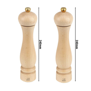 (6 sztuk) PEUGEOT | CLERMONT - Młynki do soli i pieprzu - drewno naturalne - wysokość: 240 mm - Prime Gastro
