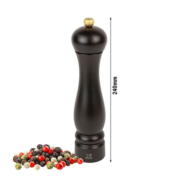 (6 sztuk) PEUGEOT | CLERMONT - Młynek do pieprzu - drewno czekoladowe - wysokość: 240 mm - Prime Gastro