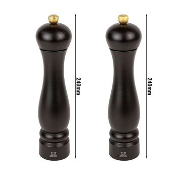 (6 sztuk) PEUGEOT | CLERMONT - Młynki do soli i pieprzu - Drewno czekoladowe - Wysokość: 240 mm - Prime Gastro