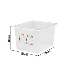 (6 sztuk) CAMBRO | SafeTrak – pojemniki z polipropylenu GN 1/2 – kolor mleczny – wysokość: 200 mm