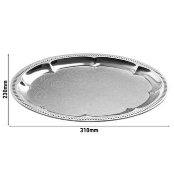 (6 sztuk) Taca do serwowania - KAWIARNIA - stal nierdzewna - 310 x 230 mm - wysokość: 15 mm - Prime Gastro