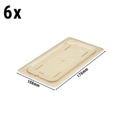 (6 szt.) CAMBRO | H-PAN™ - Płaski pokrywka GN 1/3 - bursztynowy