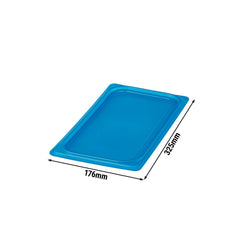 (6 sztuk) CAMBRO | SafeTrak – pokrywki z polipropylenu do pojemników GN 1/3 – niebieskie